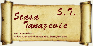 Staša Tanazević vizit kartica